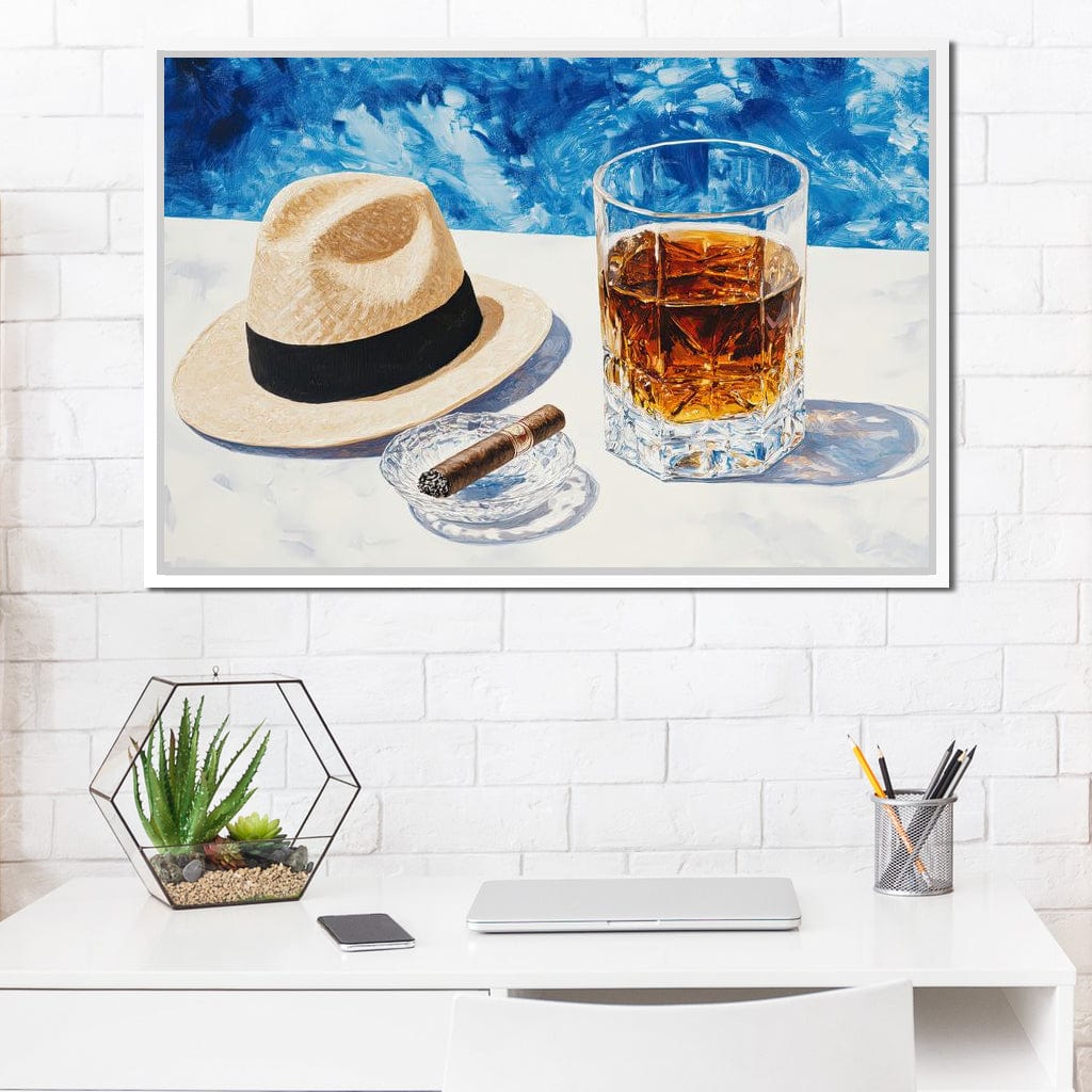 Cigar by the Pool Canvas Wall Art