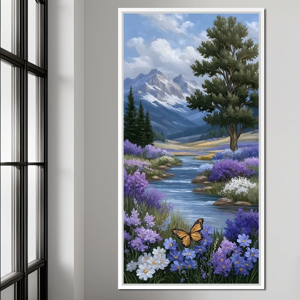 Mountain Meadow Butterfly Serenity Canvas Wall Art