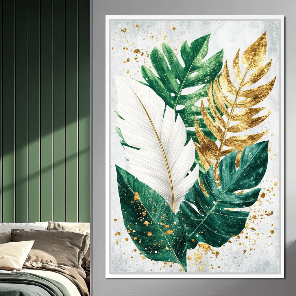 Golden Leaf Rhythm in Nature Canvas Wall Art
