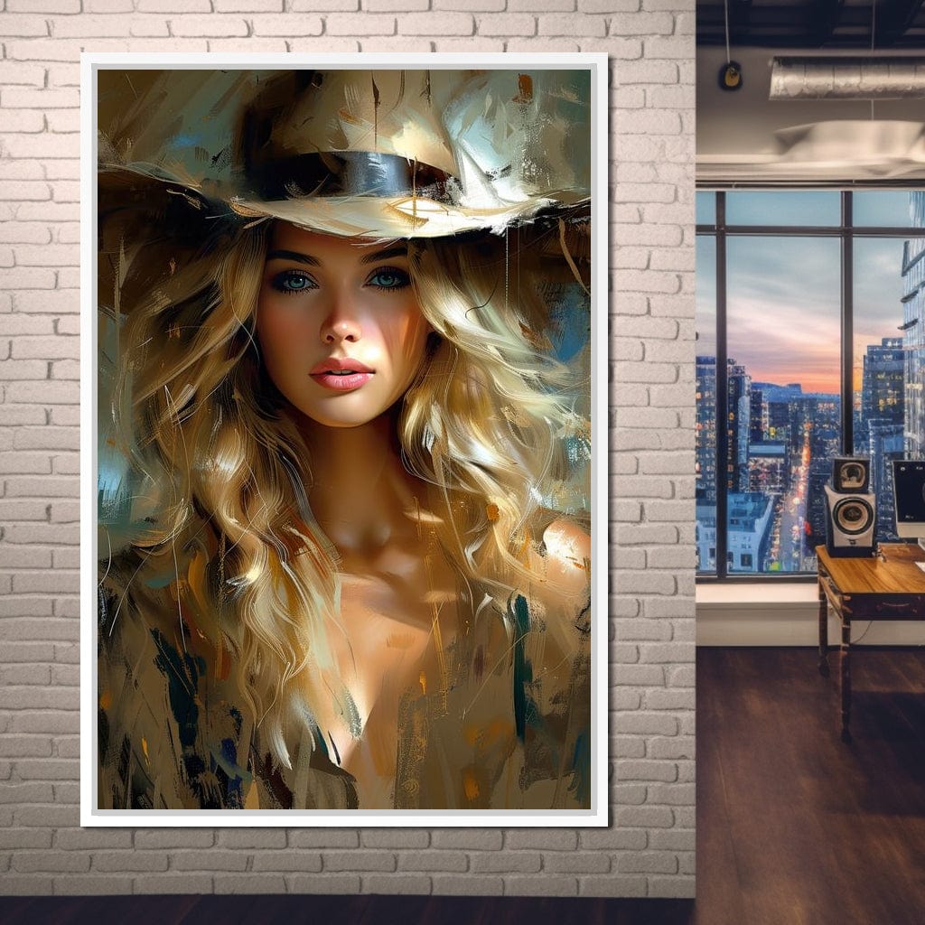 Golden Serenity Portrait Canvas Wall Art