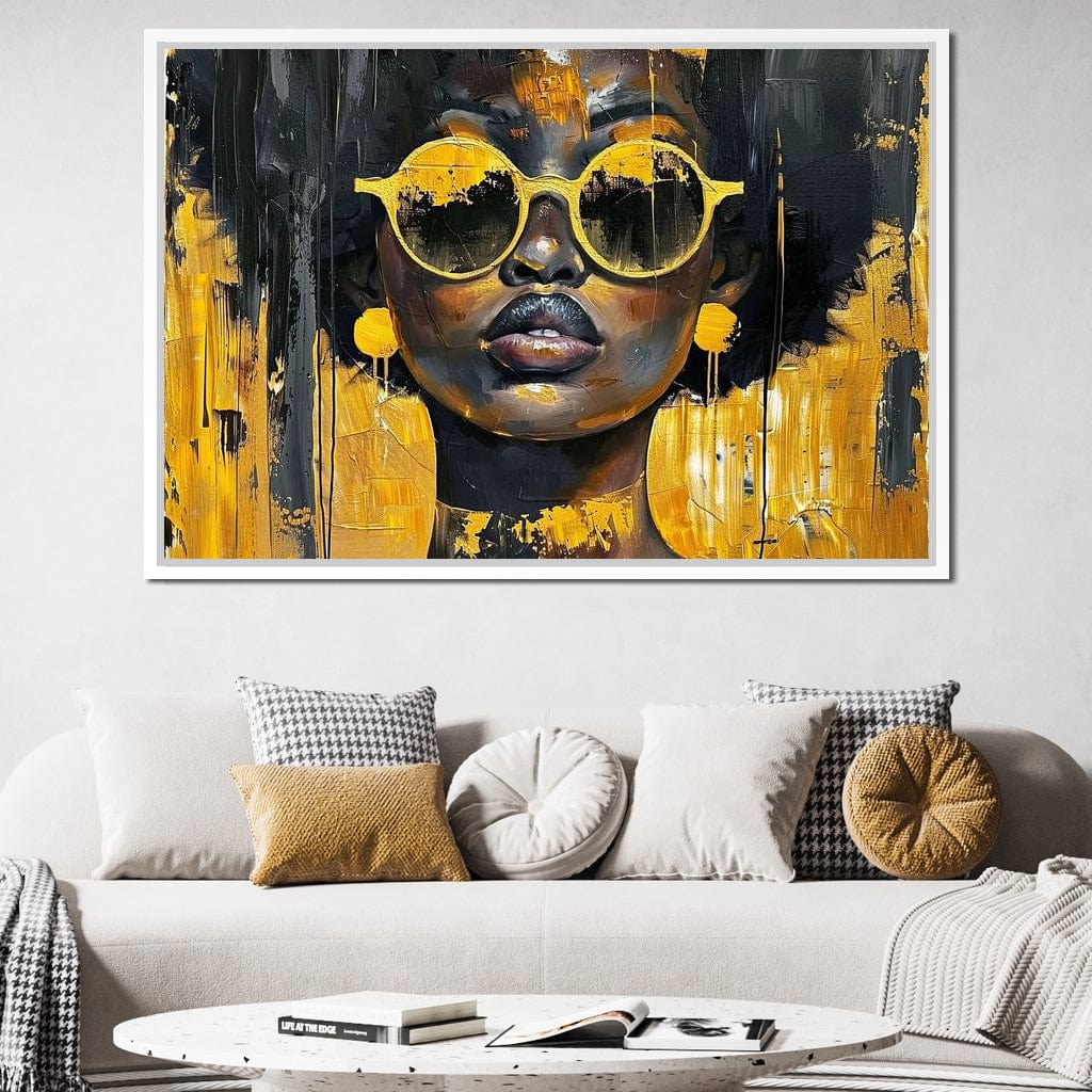 Golden Solitude Statement Canvas Wall Art