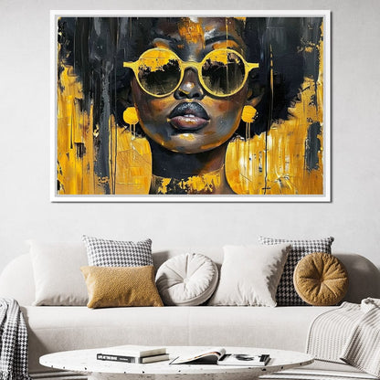 Golden Solitude Statement Canvas Wall Art