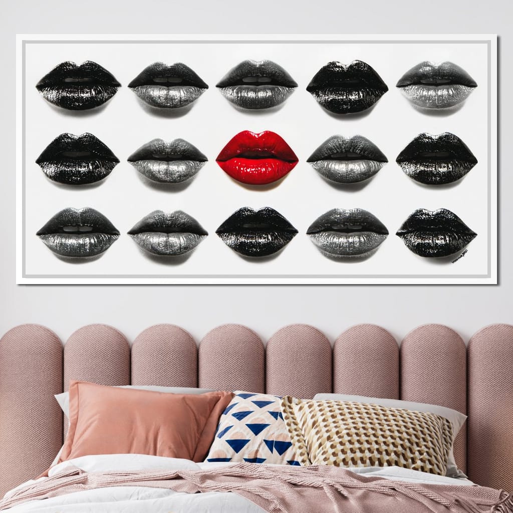 Sensual Lips Bold Defiance Canvas Wall Art