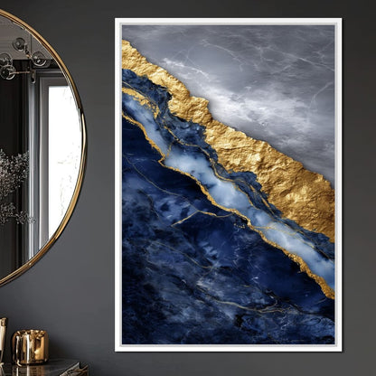Gilded Midnight Marble Rift Canvas Wall Art