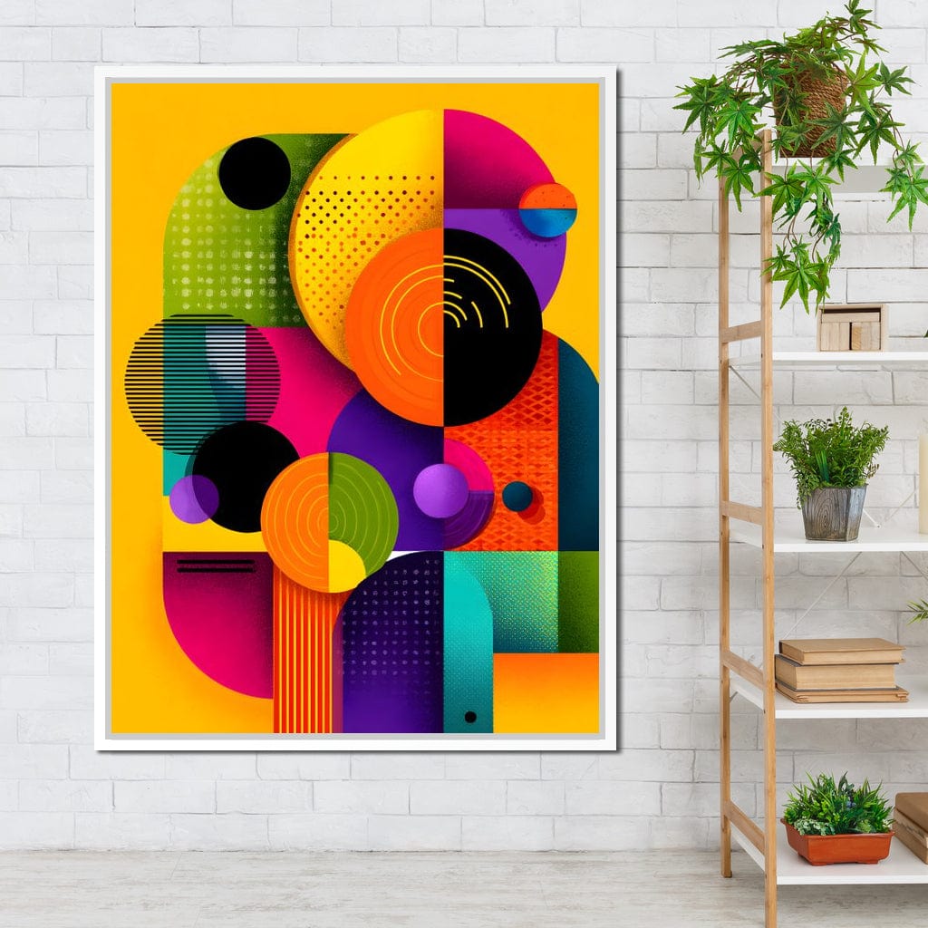 Vivid Geo Orbit Kaleidoscope Canvas Wall Art