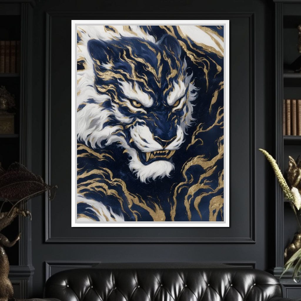 Majestic Midnight Gold Tiger Canvas Wall Art