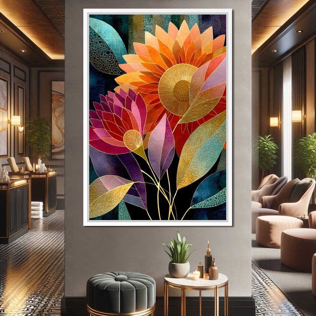 Radiant Blooming Spectrum Canvas Wall Art