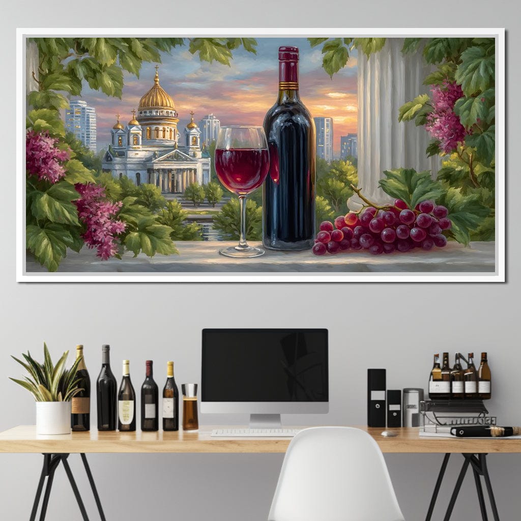 Gilded Reflections Vineyard Balcony Canvas Wall Art