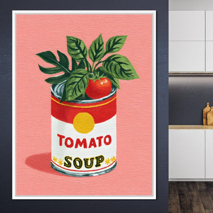 Pop Tomato Soup Garden Can Canvas Wall Art