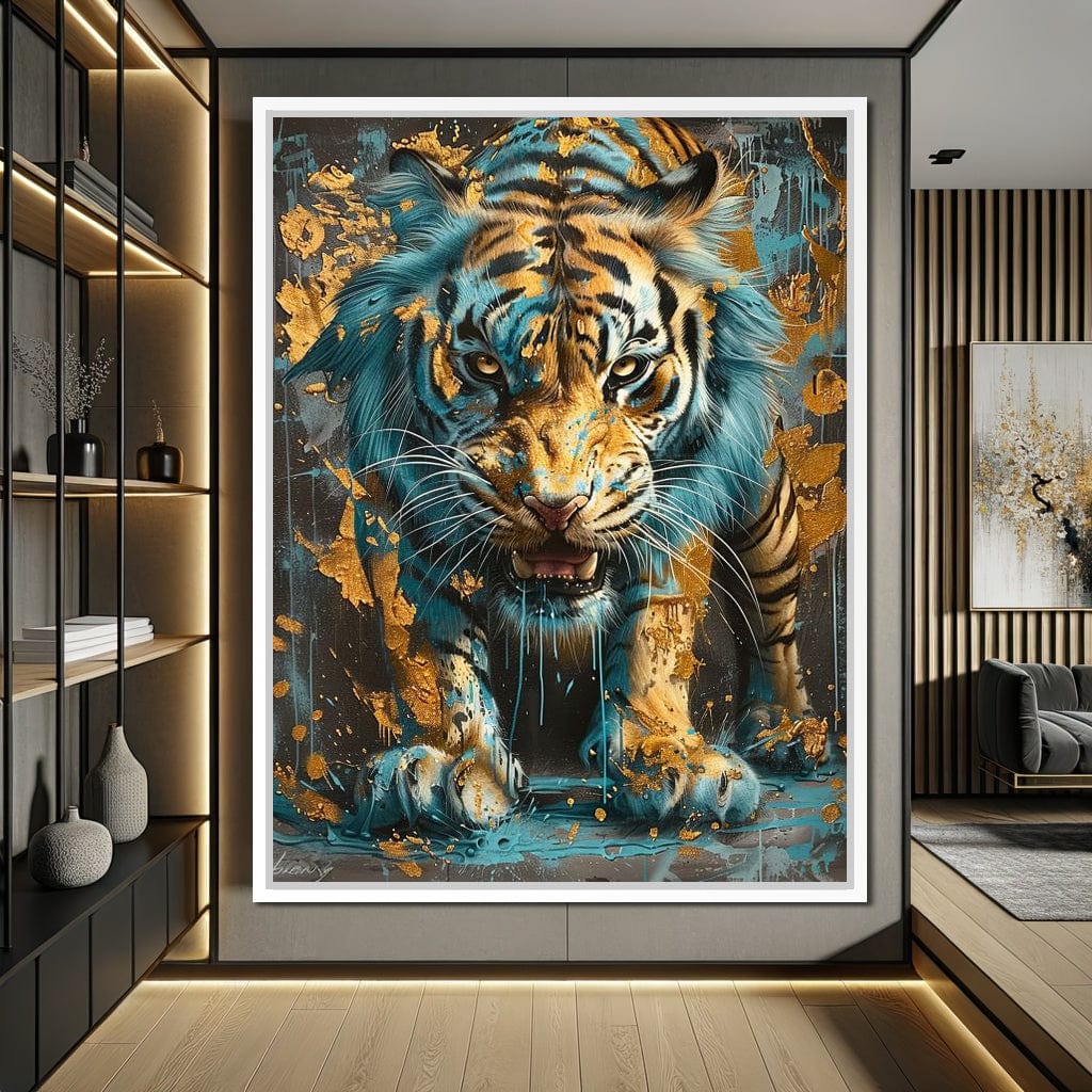 Majestic Radiance of a Golden Tiger Canvas Wall Art