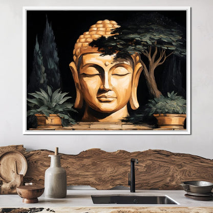 Tranquil Buddha Garden Essence Canvas Wall Art