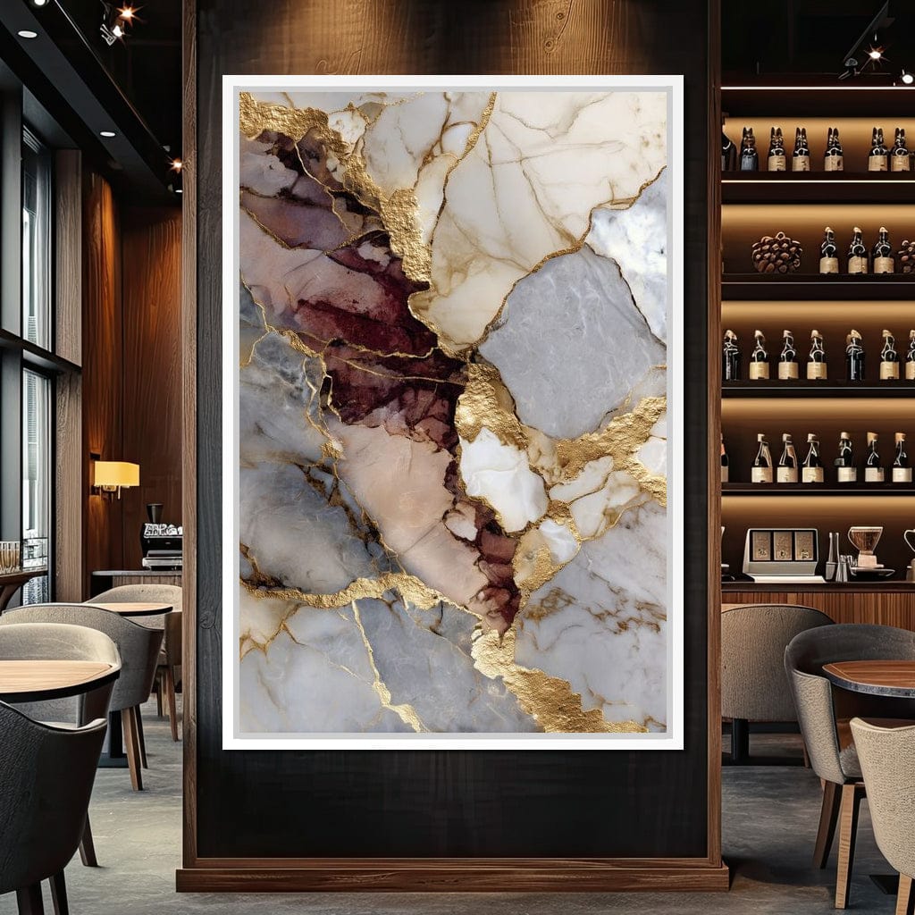 Gilded Marble Rift Elegy Canvas Wall Art