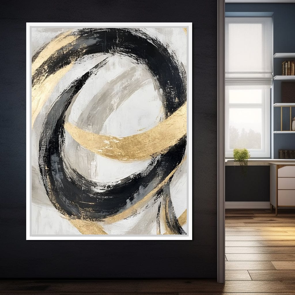 Golden Flow Rhythms Canvas Wall Art