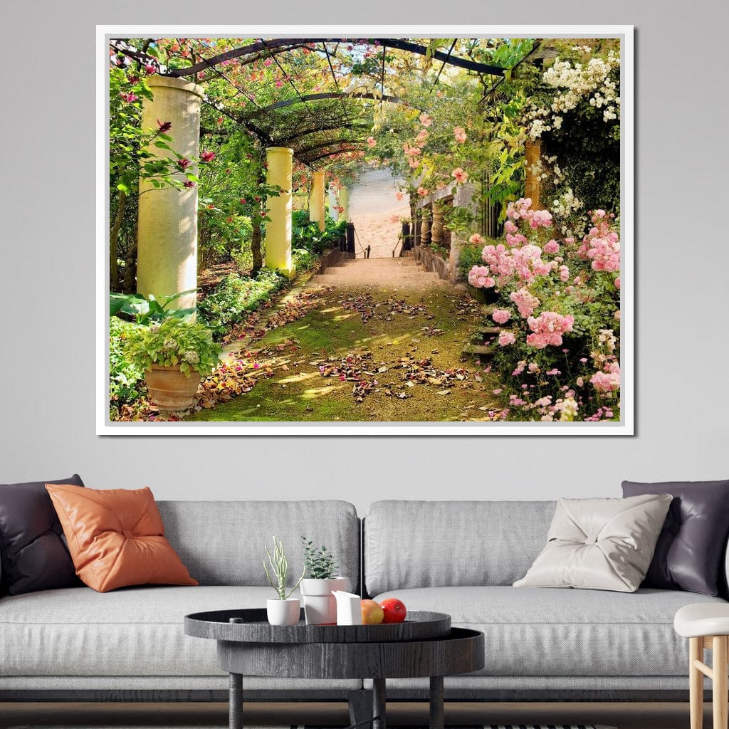 Floral Walkway Canvas Wall Art
