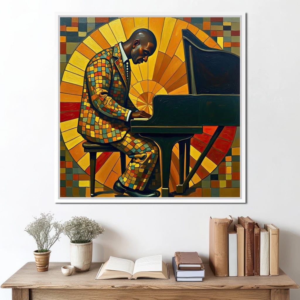 The Mosaic Pianist Canvas Wall Art