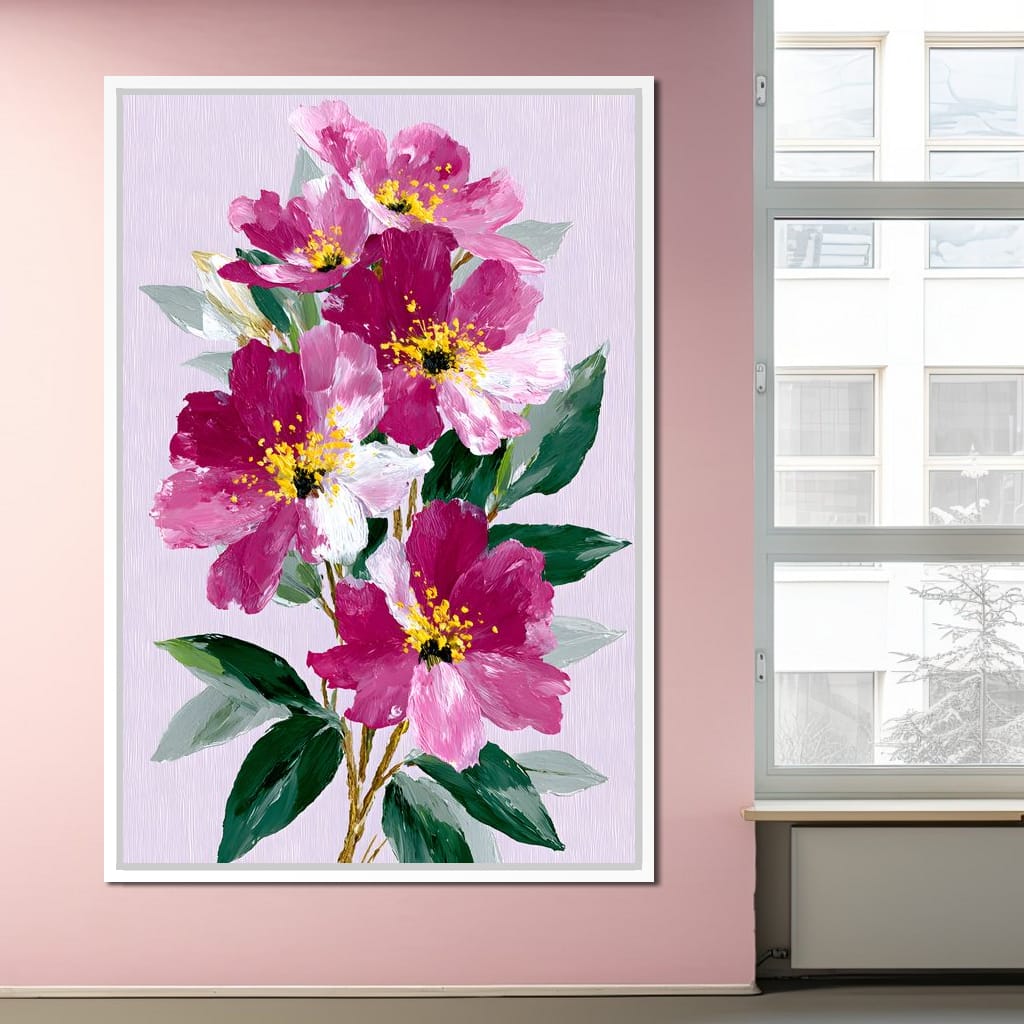 Pink Peony Garden Canvas Wall Art