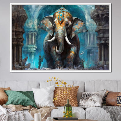 Hindu Temple Guardian Canvas Wall Art