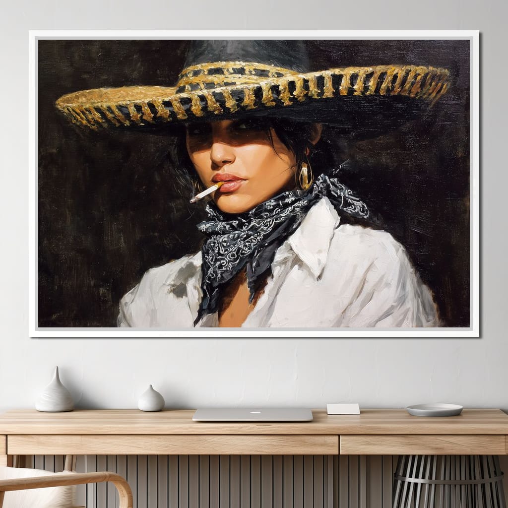 Smoky Bandit Hat Portrait Canvas Wall Art