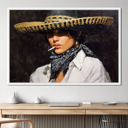 Smoky Bandit Hat Portrait Canvas Wall Art