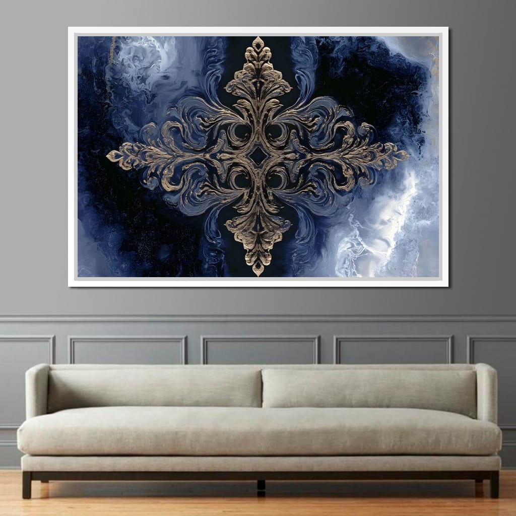 Gilded Blue Reverie Canvas Wall Art