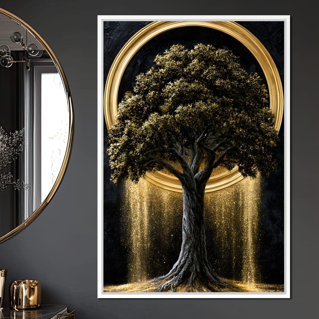 Gilded Roots of Eternal Radiance Canvas Wall Art