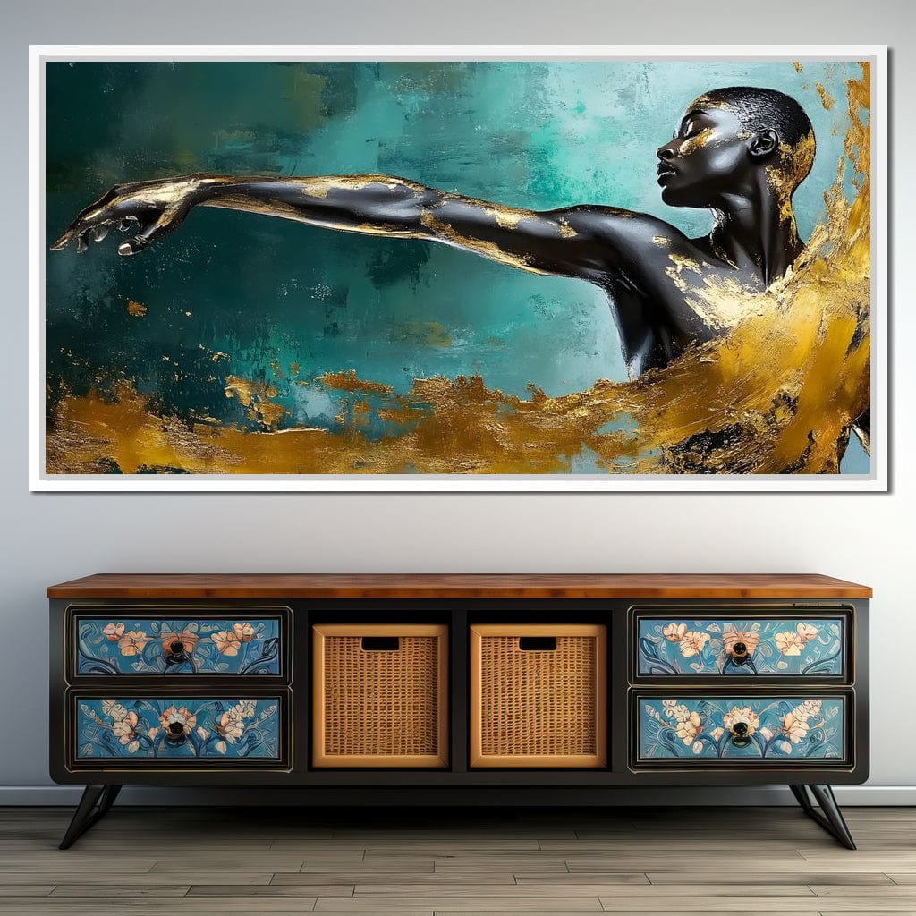 Golden Essence of Movement Canvas Wall Art
