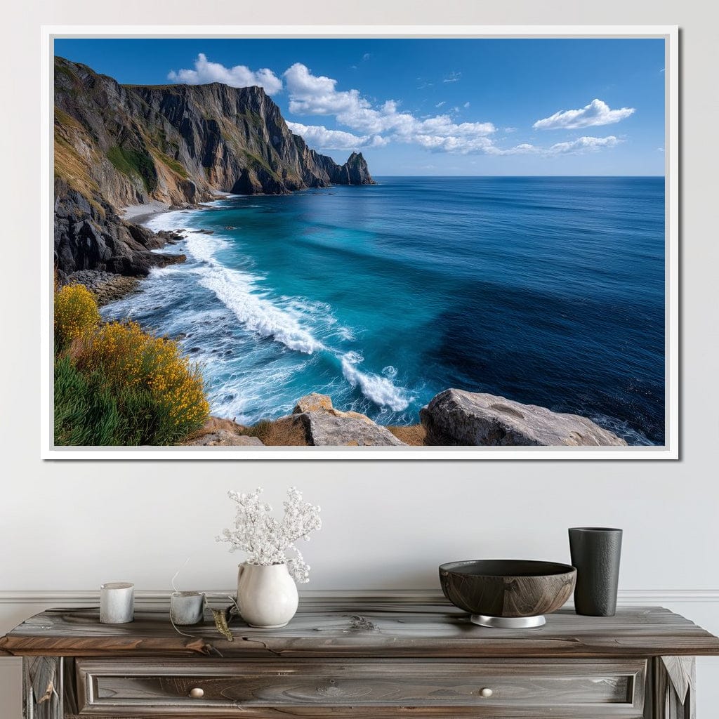 Majestic Coastal Cliffs View Canvas Wall Art