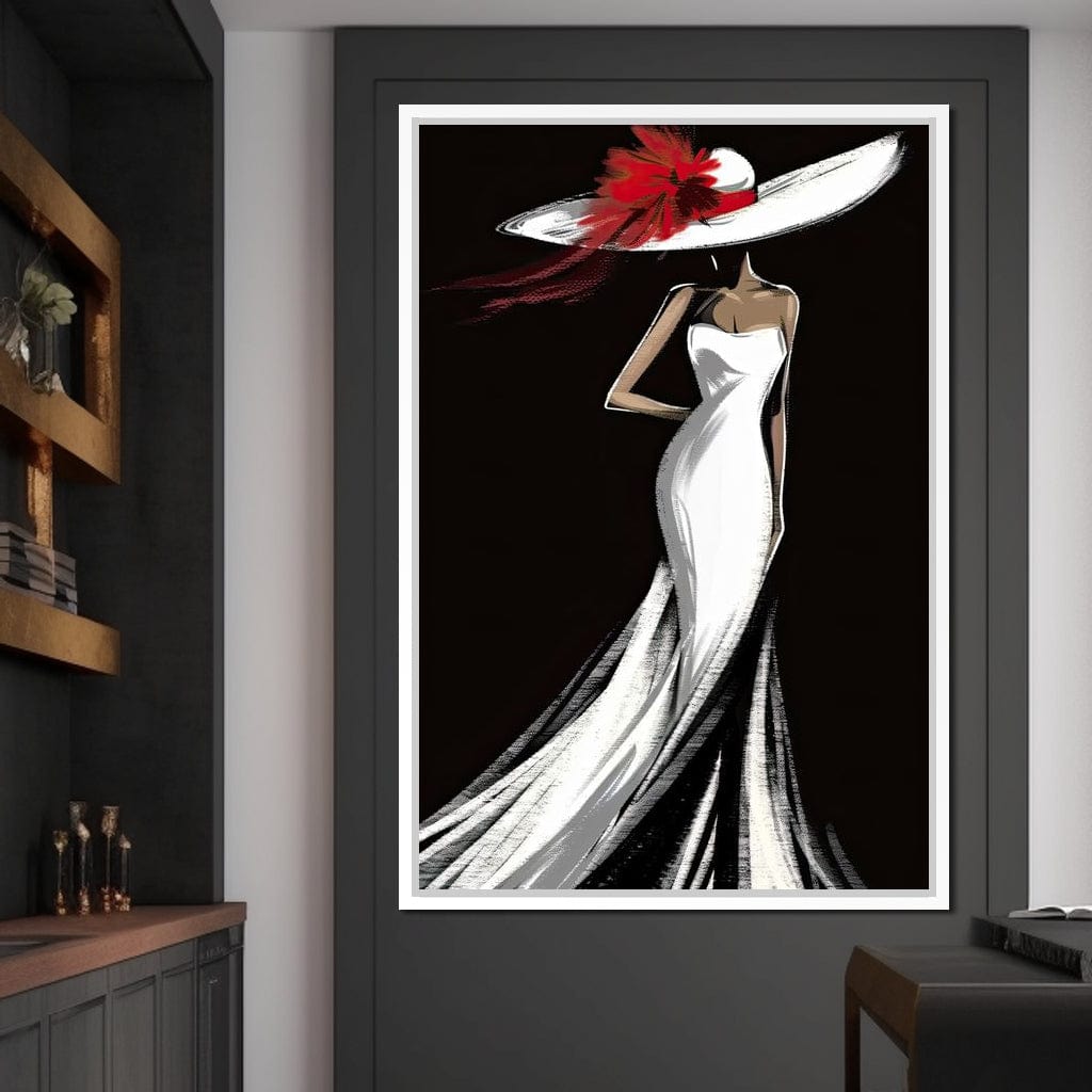 The White Dress - Elegant Nocturne Silhouette Canvas Wall Art