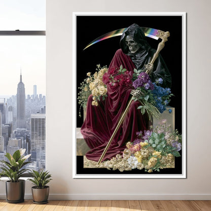 Death Rests With Fallen Petals Canvas Wall Art