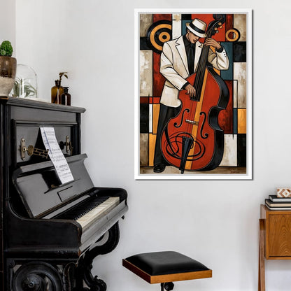 Cool Jazz Rhythm And The Upright Bass Canvas Wall Art