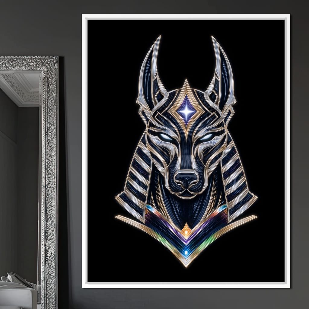 Celestial Anubis Guardian Canvas Wall Art