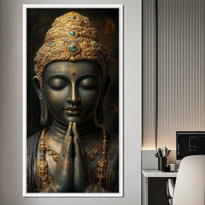 Golden Buddha Tranquility Canvas Wall Art