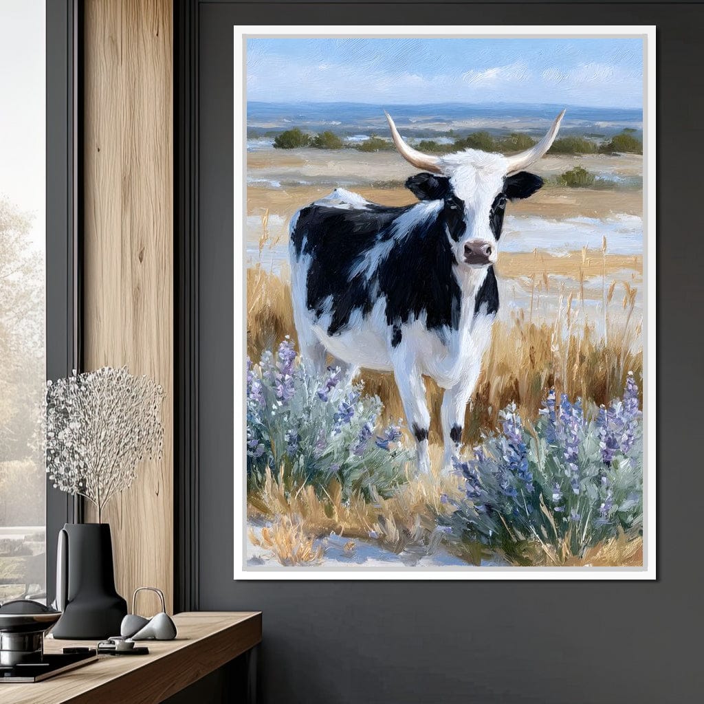Longhorn Meadow Wildflowers Canvas Wall Art