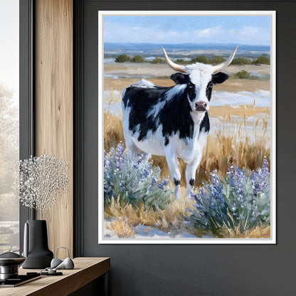 Longhorn Meadow Wildflowers Canvas Wall Art