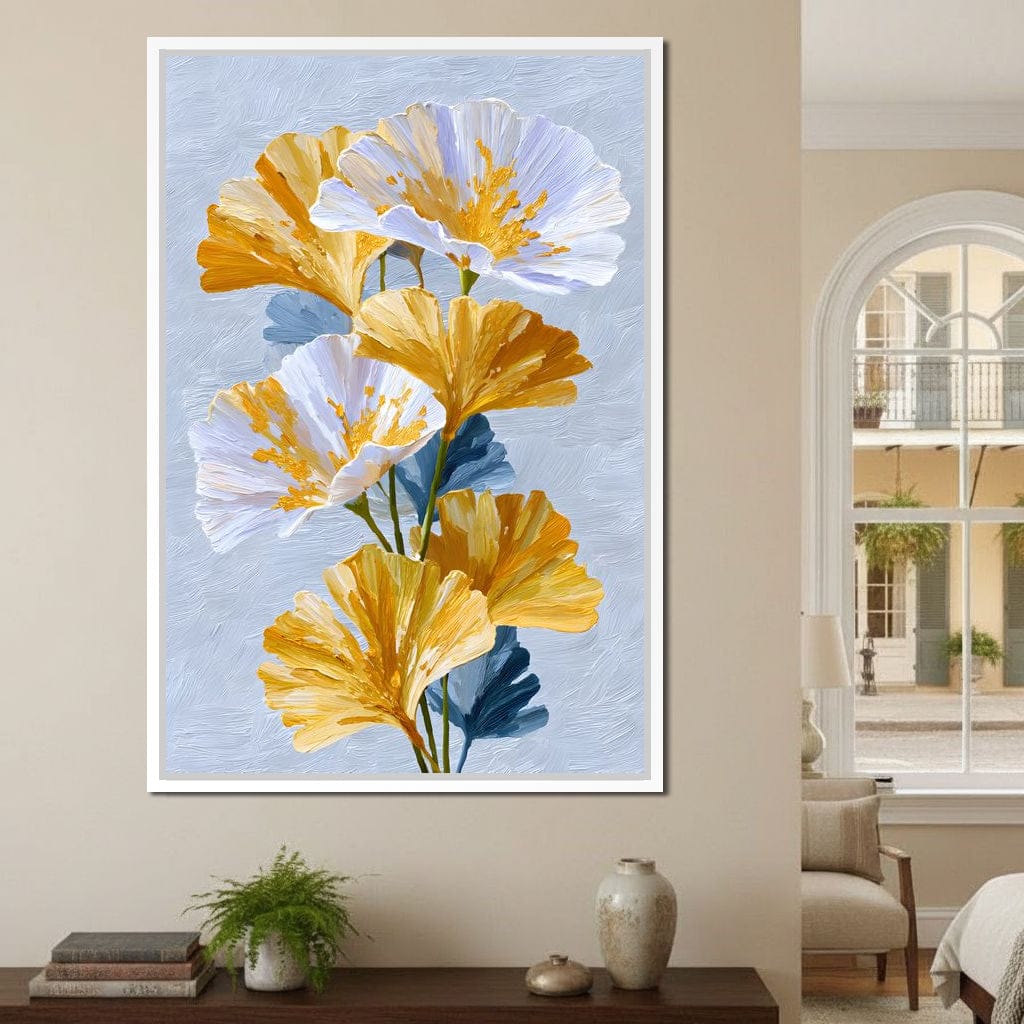 Golden Poppies Soft Light Canvas Wall Art