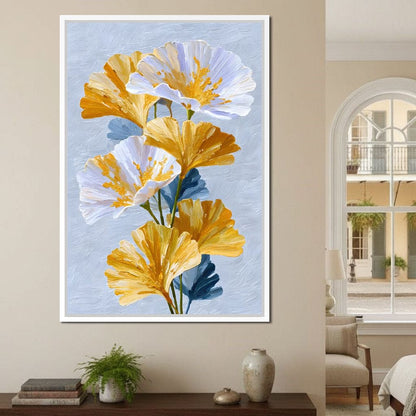Golden Poppies Soft Light Canvas Wall Art