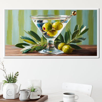 Olive Martini Still Life Delight Canvas Wall Art