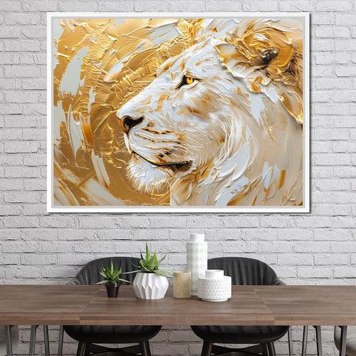 Golden Monarch Lion Canvas Wall Art