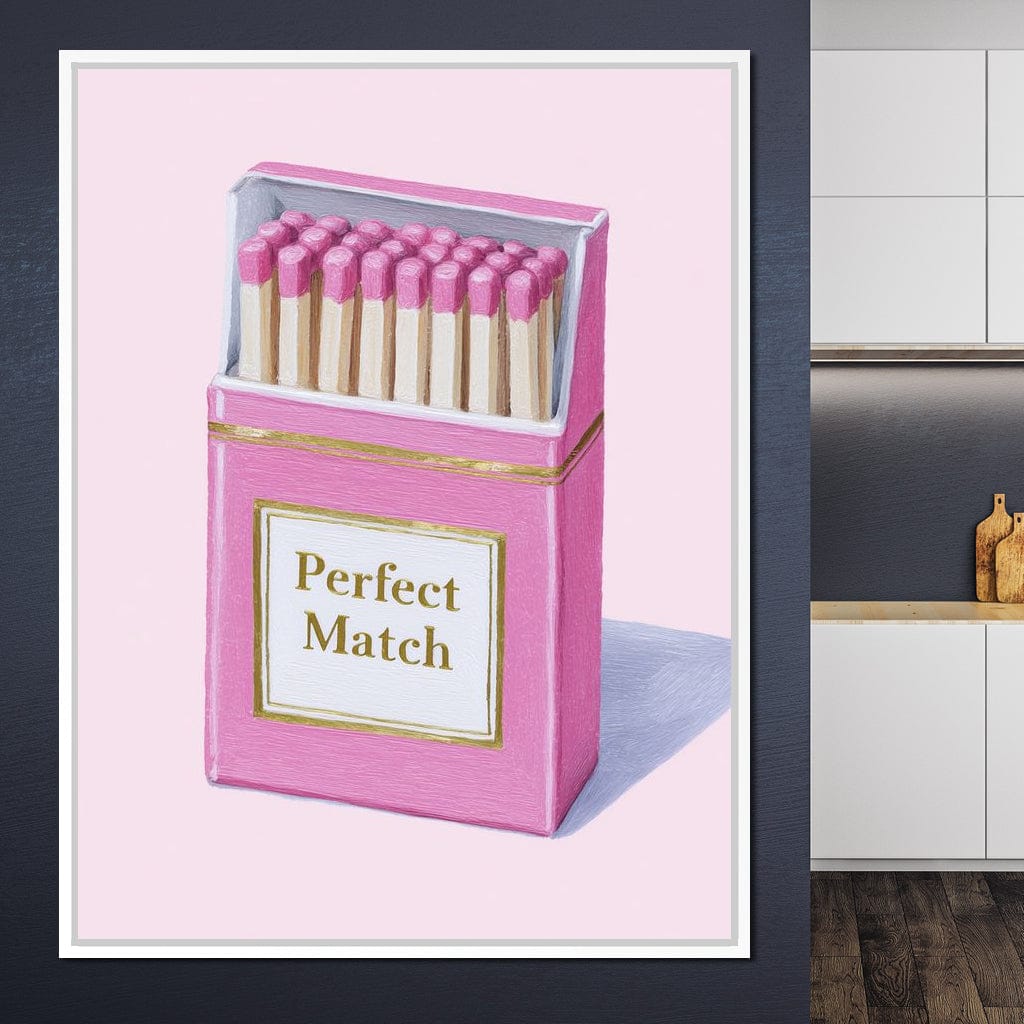 Perfect Match Pink Matchbox Canvas Wall Art