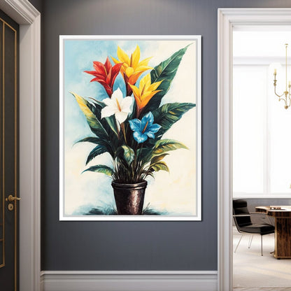 Tropical Bloom Flowers Canvas Wall Art