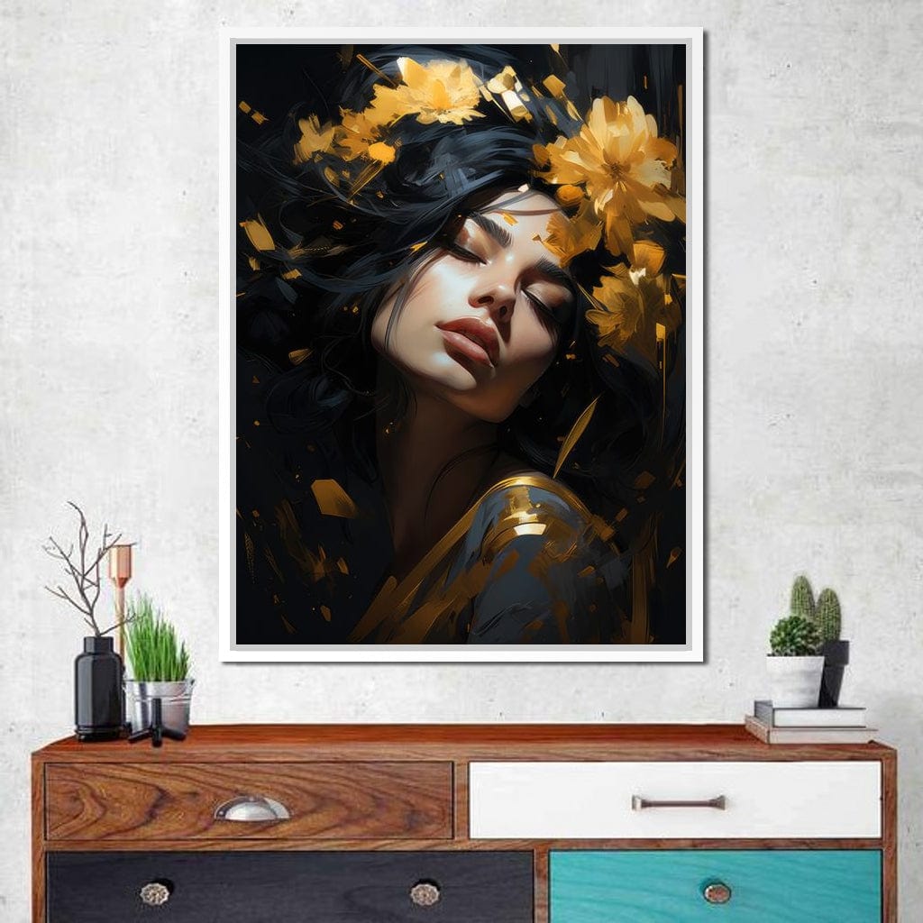 Regal Floral Headpiece Canvas Wall Art
