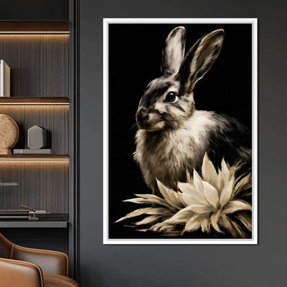 Quiet Contemplation Of The Wild Hare Canvas Wall Art