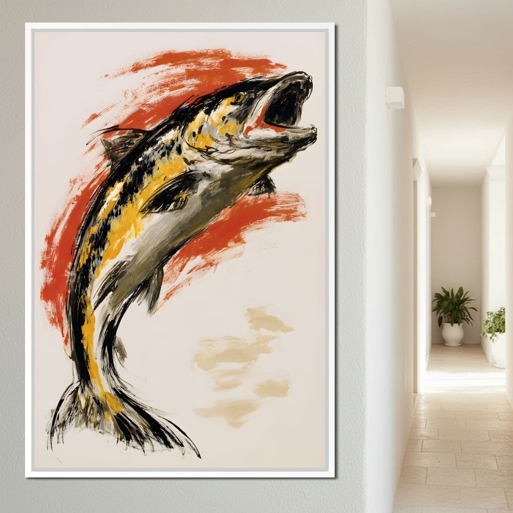 Leaping Through The Vivid Current Canvas Wall Art
