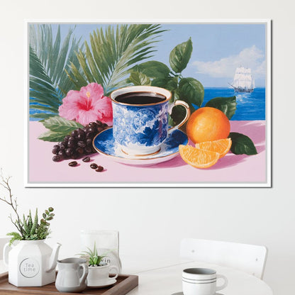 Tropical Voyage Morning Coffee Bliss Canvas Wall Art
