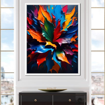 Paint Splatter Flower Canvas Wall Art