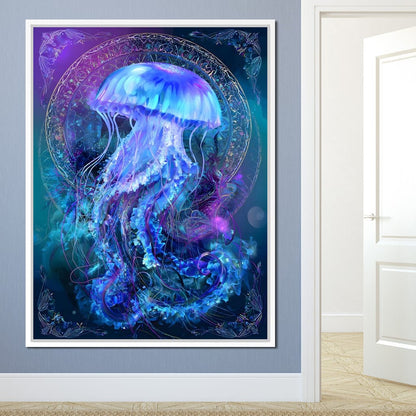 Glowing Jellyfish Ocean Ballet Canvas Wall Art
