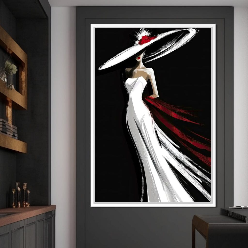 The White Dress - Elegant Silhouette Canvas Wall Art