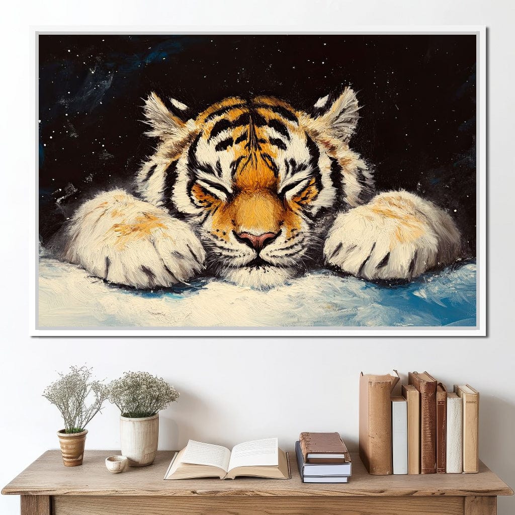 Slumbering Tiger Canvas Wall Art