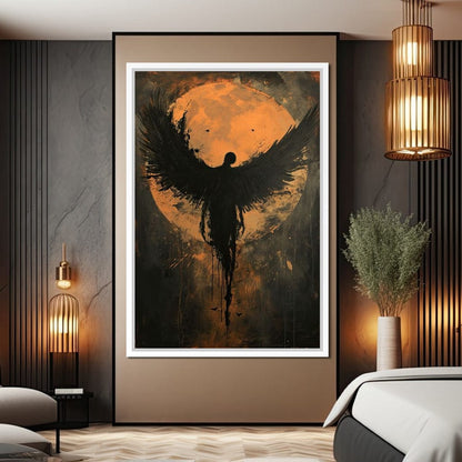 Eclipse of the Fallen Seraph Canvas Wall Art