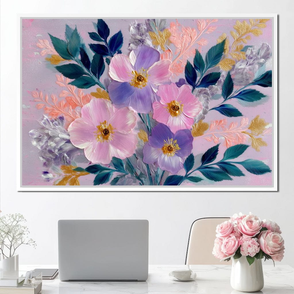 Pastel Peony Garden Glow Canvas Wall Art